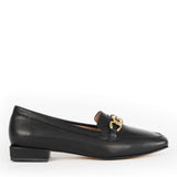 Damen Schwarze Leder-Loafer (686-29200)
