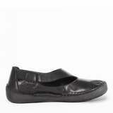 Damen Schwarze Leder-Ballerinas mit Komfort-Absatz (383-20964)
