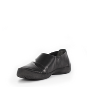 Damen Schwarze Leder-Ballerinas mit Komfort-Absatz (383-20964)