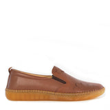 Women's Tan Leather Casual Ballerinas (383-4035)