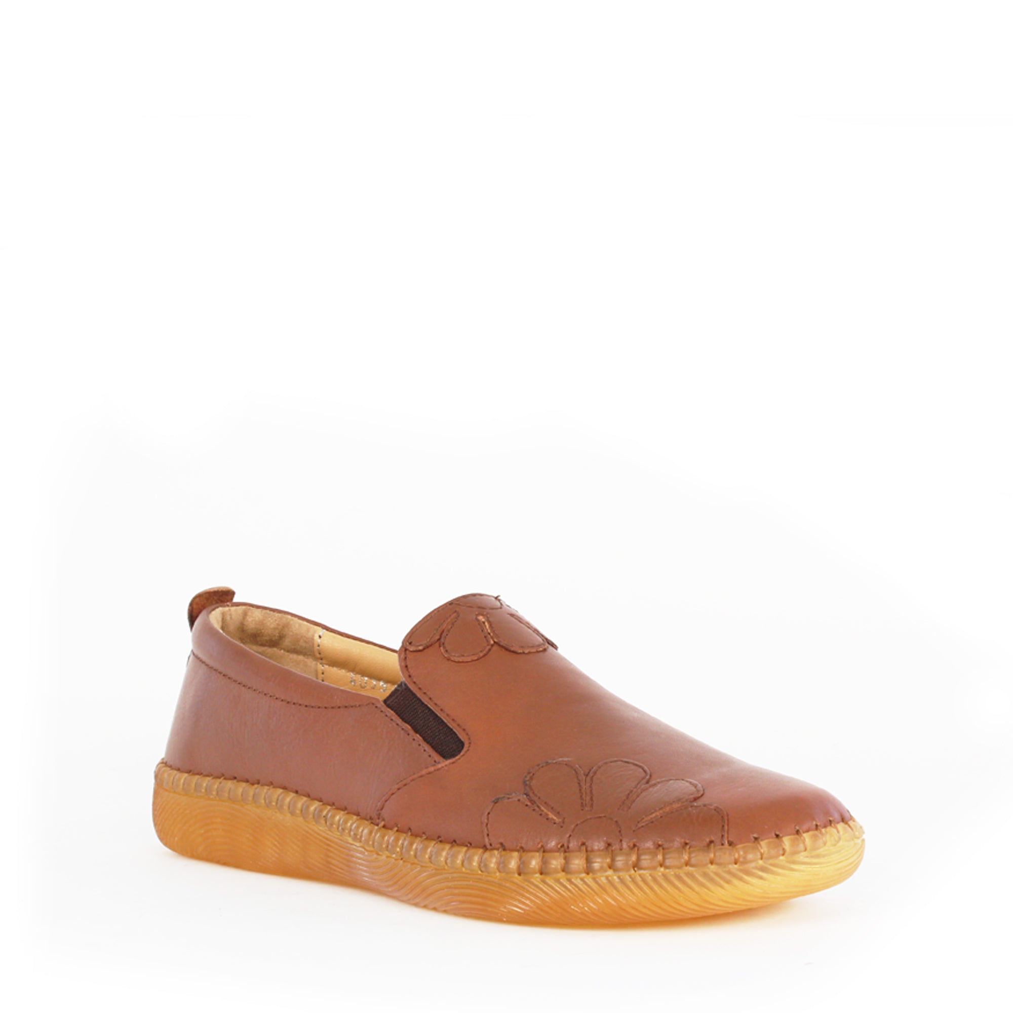 Damen Hellbraune Leder-Ballerinas für Freizeit (383-4035)