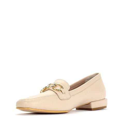 Damen Beige Leder-Loafer (686-29200)