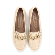 Damen Beige Leder-Loafer (686-29200)